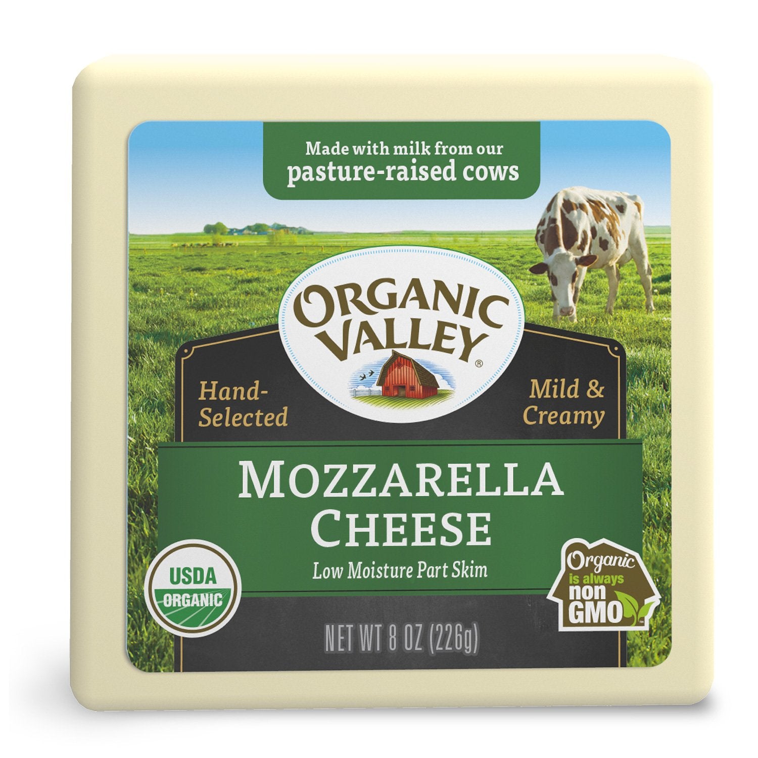 Organic Valley Low Moisture Part Skim Mozzarella Cheese Block