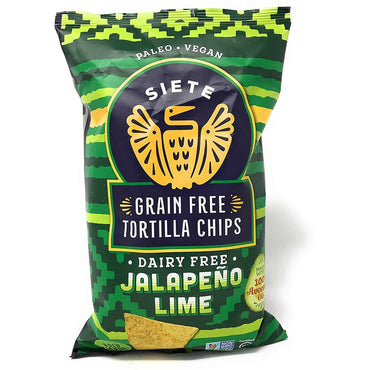 Siete Grain Free Tortilla Chips - Jalapeño Lime, 4 oz Bag (1-Pack)