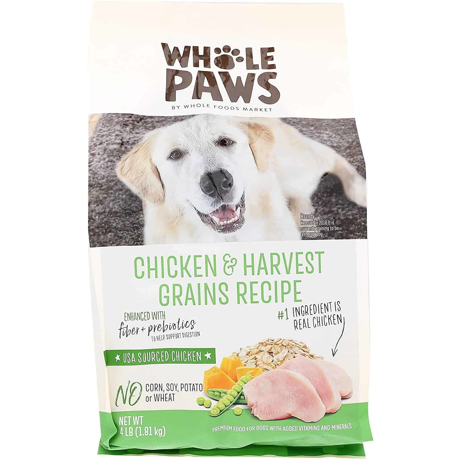 Whole Paws Dog Food, Chicken & Harvest Grains Recipe, 4 Lb.