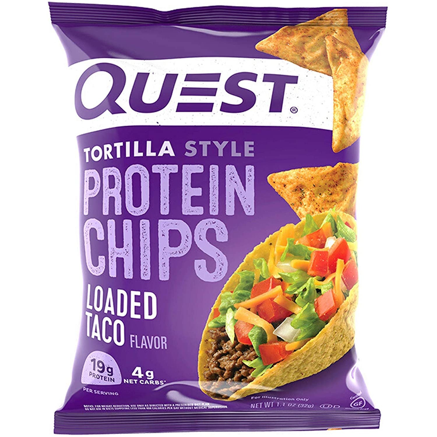 Quest Nutrition Tortilla Style Protein Chips Loaded Taco 1oz 12pk