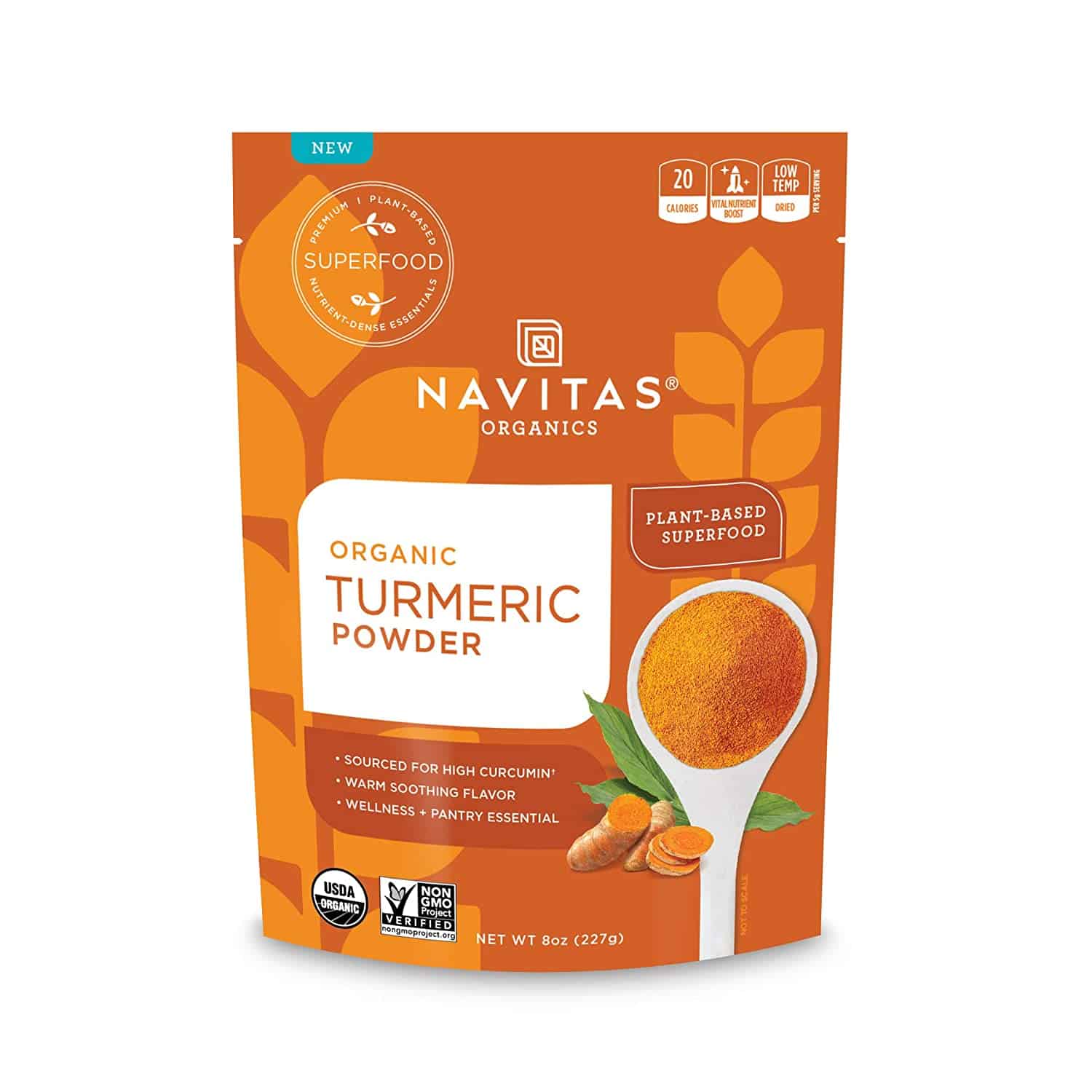 Navitas Organics Turmeric Powder, 8oz. Bag — Organic, Gluten-Free