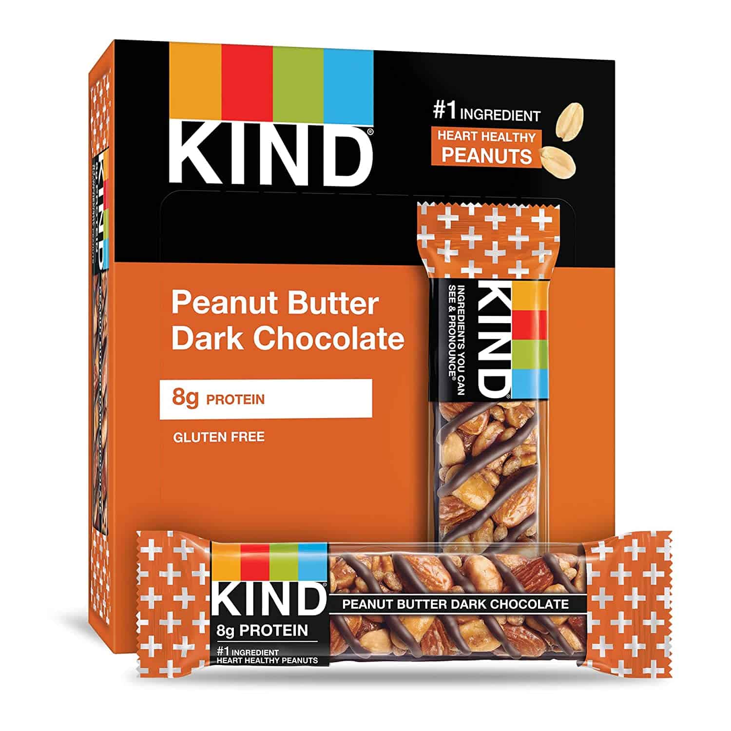KIND Bars, Peanut Butter Dark Chocolate, Gluten Free, 1.4oz, 12 ct