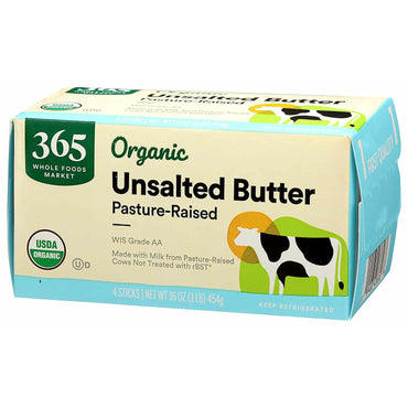 Oasis Fresh 365 by Whole Foods Market, Organic Pasture-Raised Butter, Unsalted, 16 Ounce