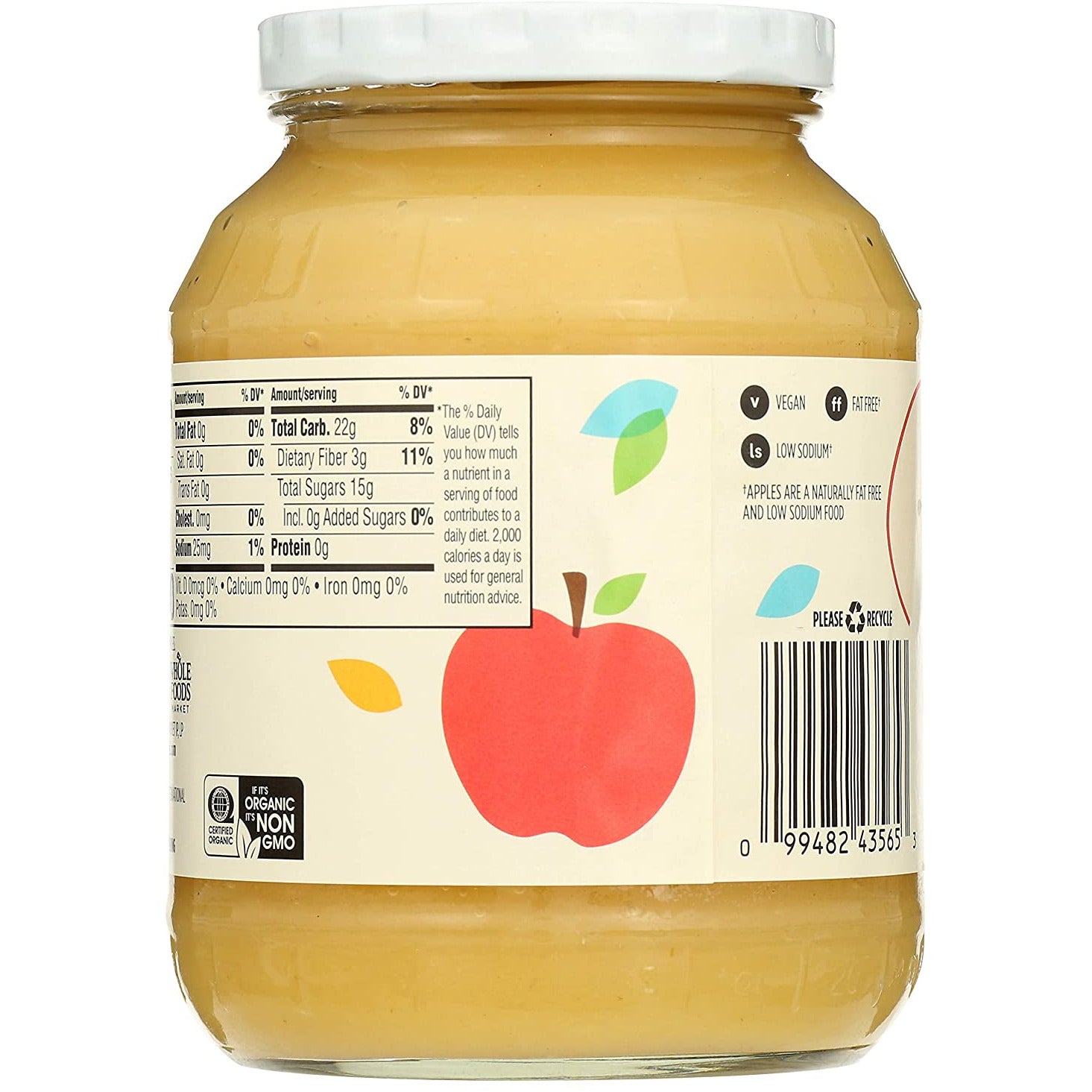 Organic Applesauce, Unsweetened, 24 Ounce