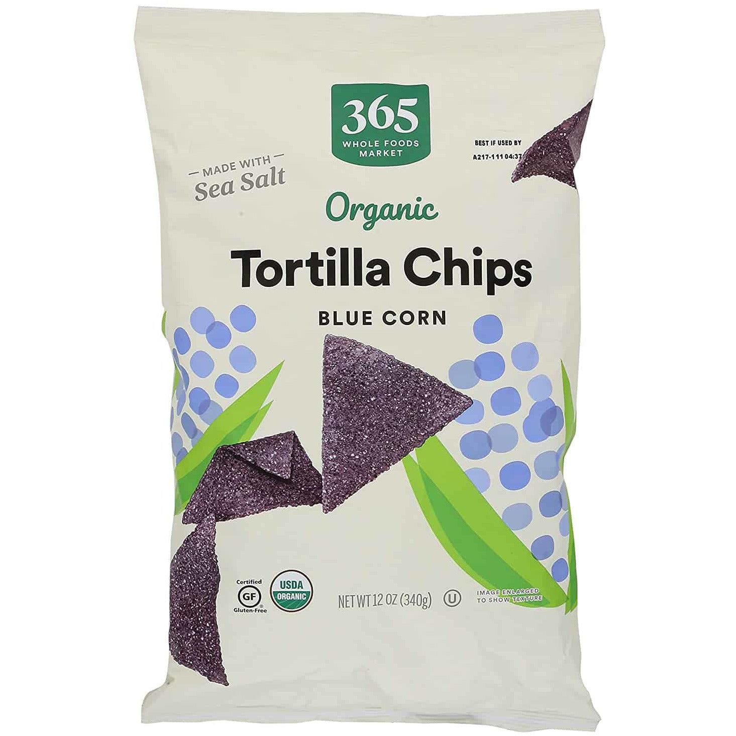 Organic Blue Corn Lightly Salted Tortilla Chips, 12 Ounce