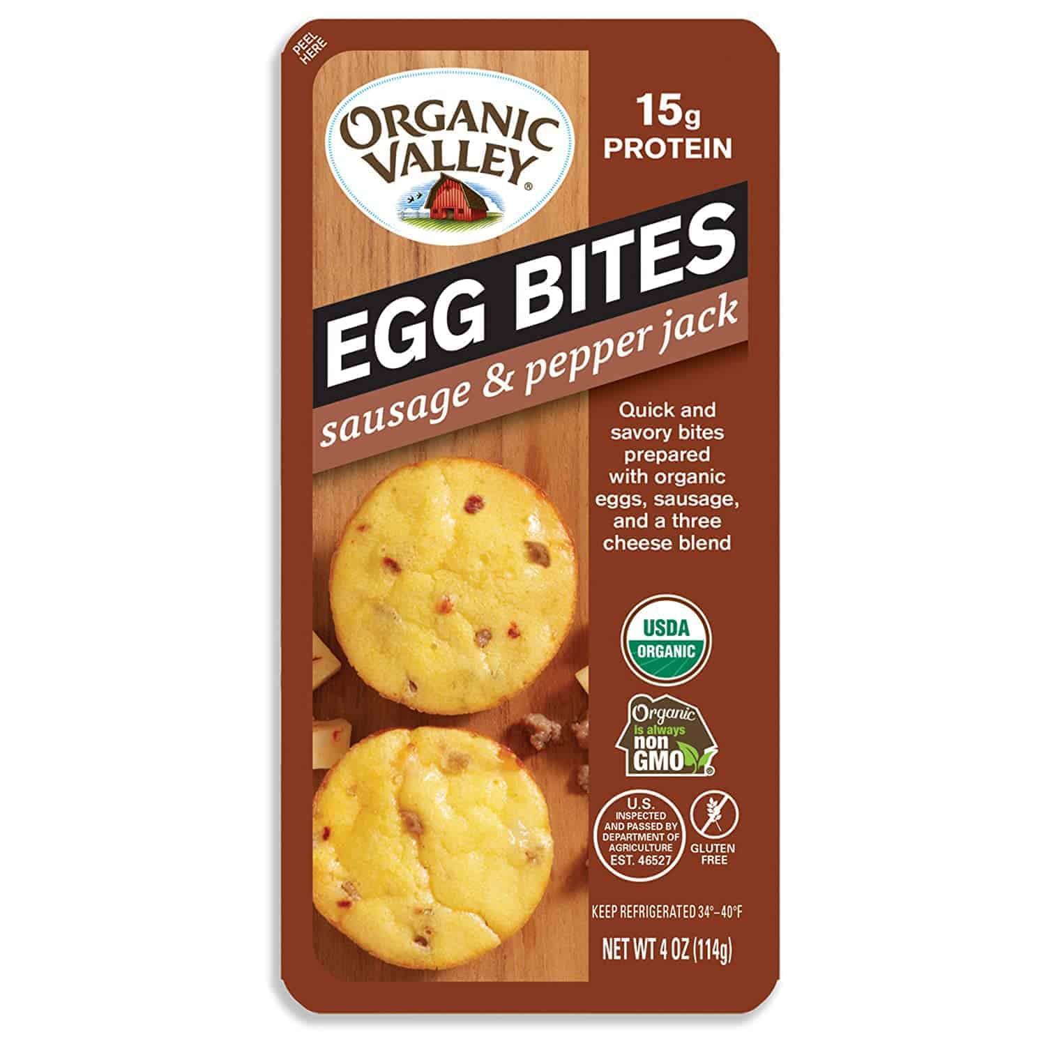 Organic Valley Sausage & Pepper Jack Organic Egg Bites, 4 oz (2)