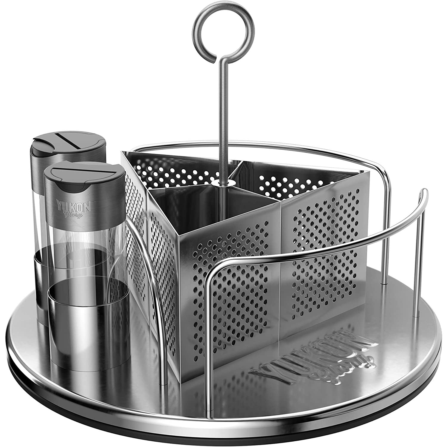 Yukon Glory Rotating Organizer Caddy For Utensils, Sauces, Condiments, Napkins, Salt and Pepper
