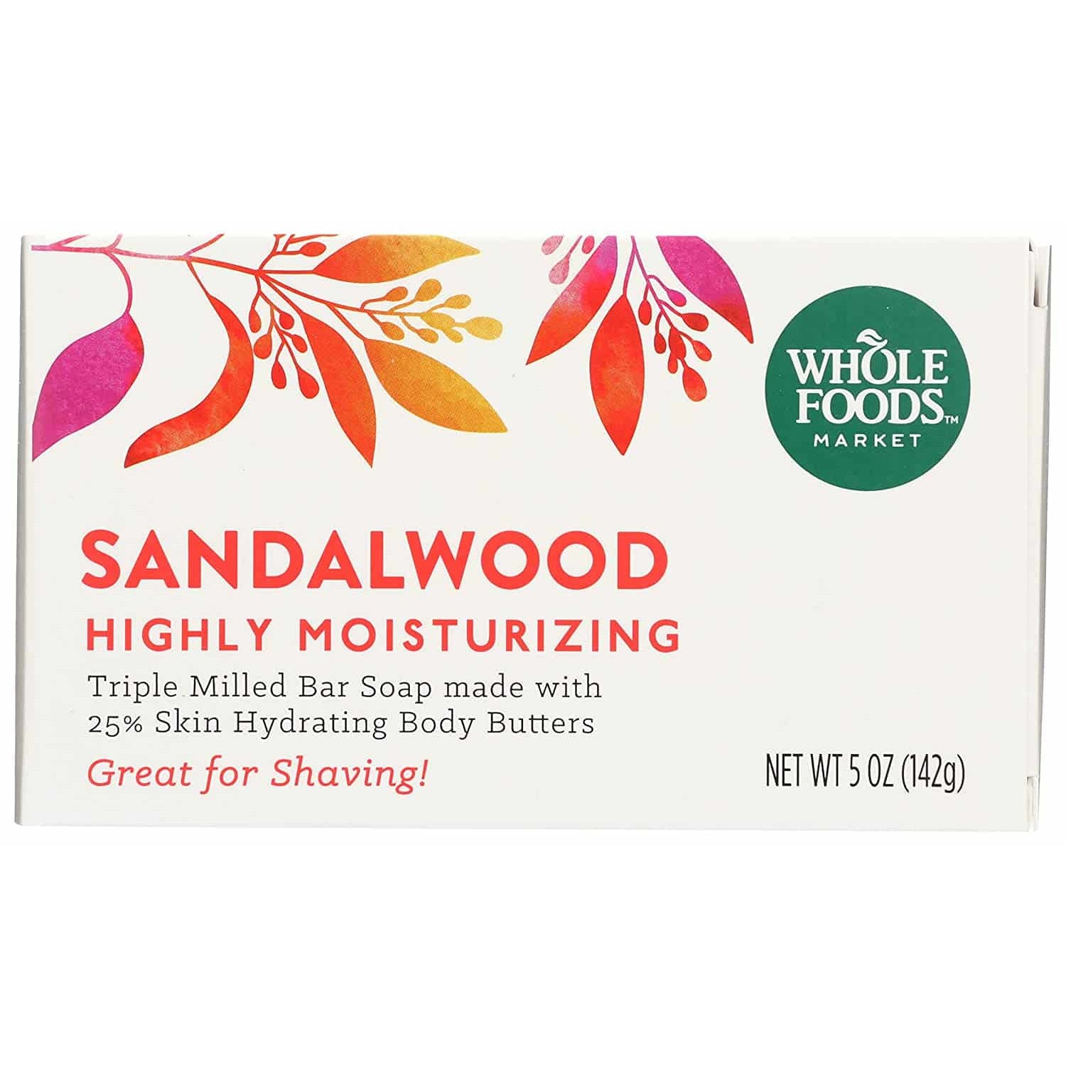 Whole Foods Market, Triple Milled Soap, Sandalwood, Highly Moisturizing, 5 oz