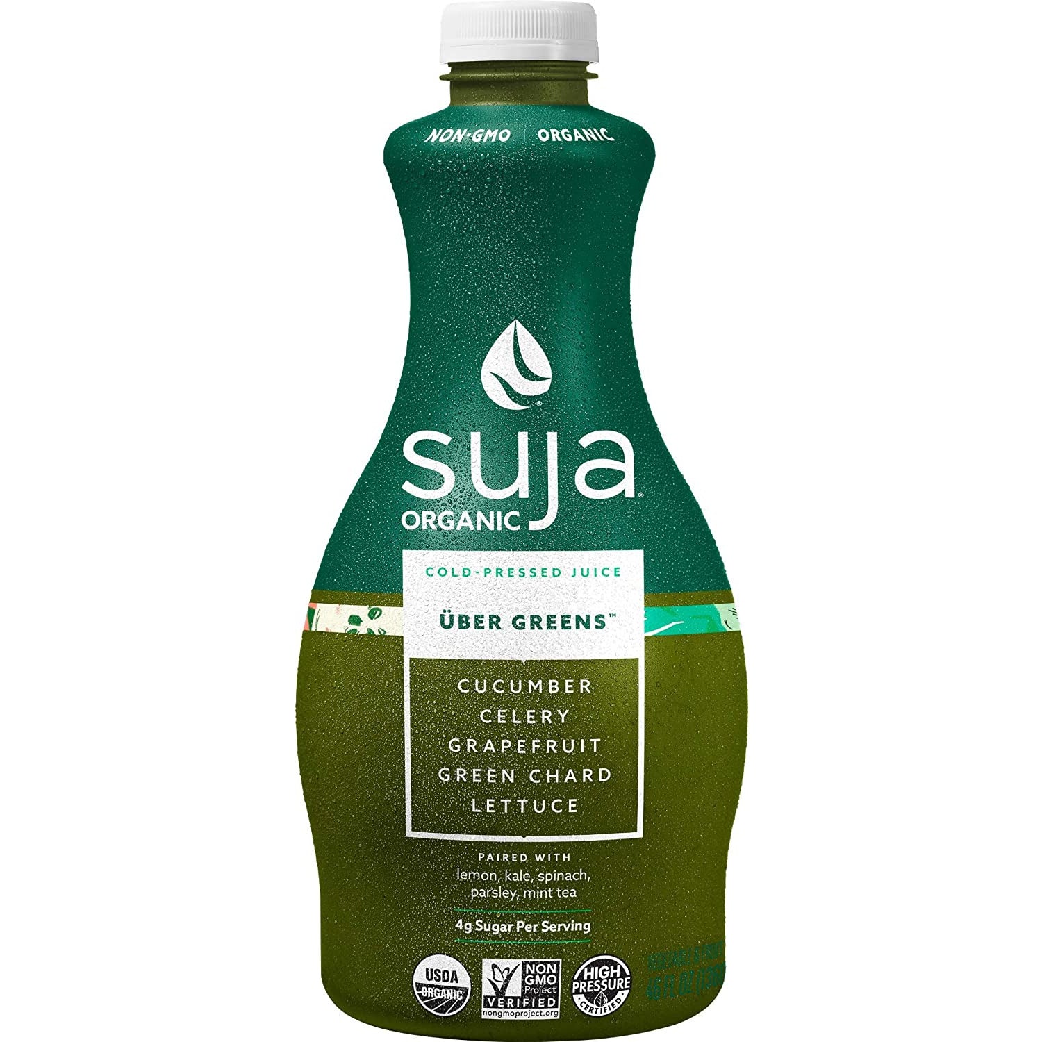 Suja Uber Greens, Cold-Pressed Vegetable and Fruit Juice, 46 oz