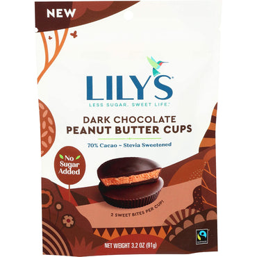 LILYS CHOCOLATE Peanut Butter Cups, Dark Chocolate, 3.2 OZ