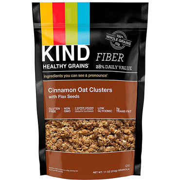 KIND Healthy Grains Clusters, Cinnamon Oat Clusters with Flax Seeds, Gluten Free, Non GMO, 11 Ounce Bag