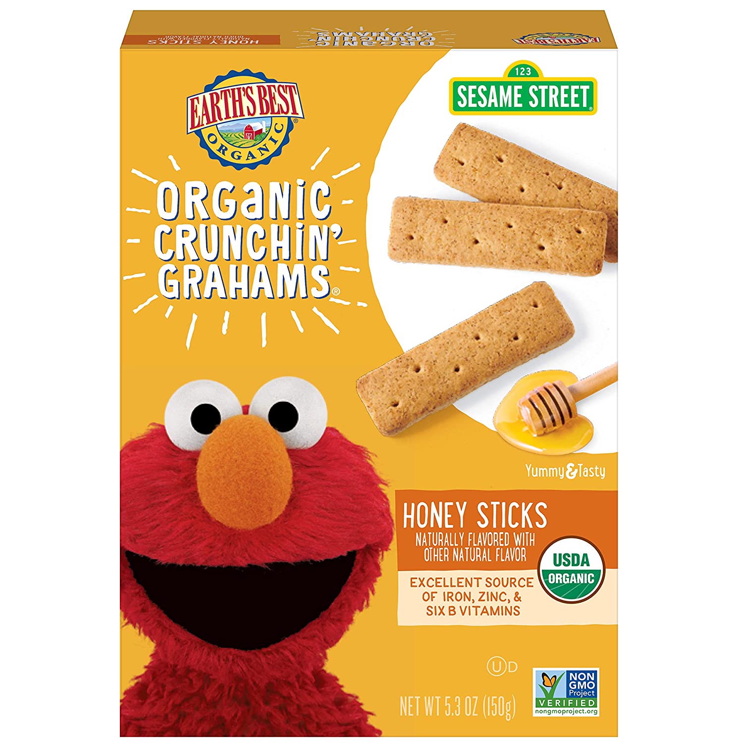 Earth's Best Organic Sesame Street Toddler Crunchin Grahams 5.3oz
