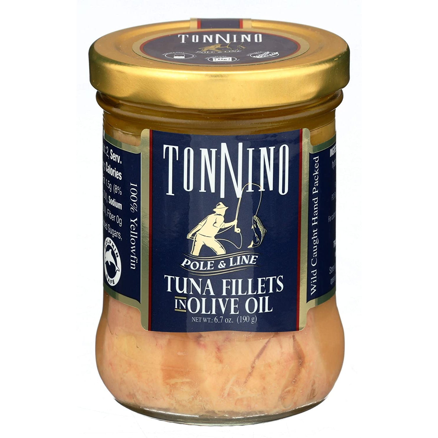 Tonnino Tuna, Tuna Fillets Yellow Fin Olive Oil, 6.7 Ounce