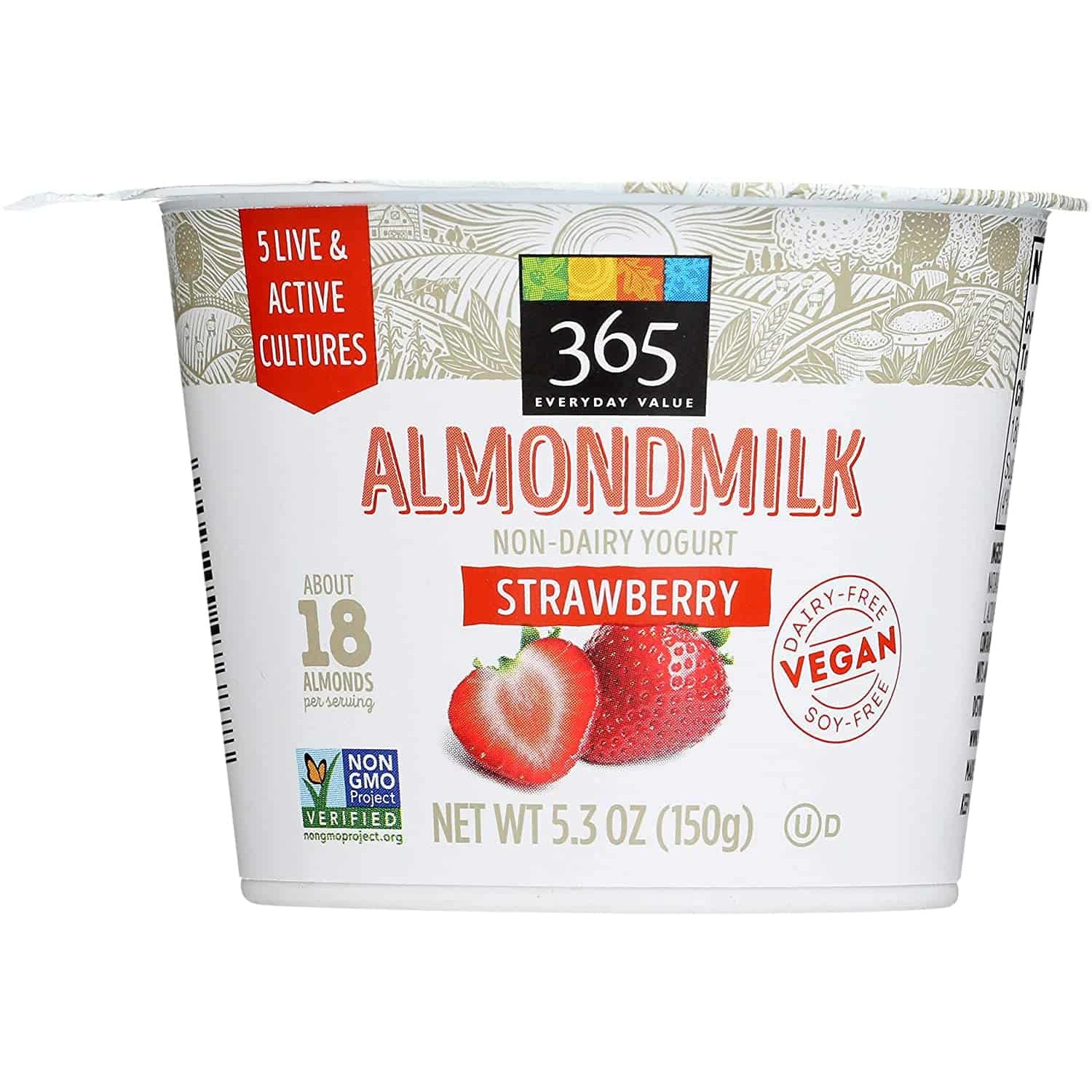 Oasis Fresh Almondmilk Non-Dairy Yogurt, Strawberry, 5.3 oz