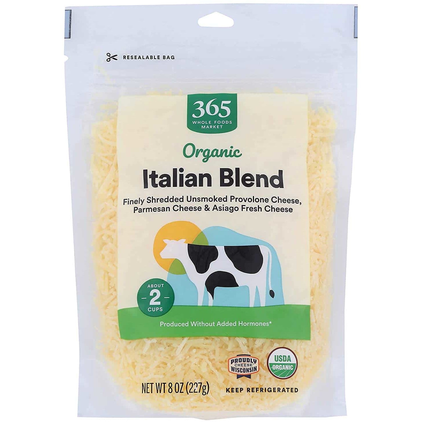Organic Cheese Shreds, Italian Blend, 8oz