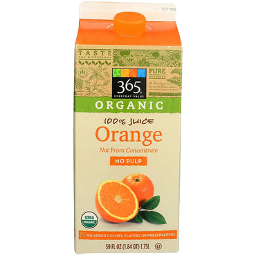 Organic 100% Orange Juice, No Pulp, 59 Fl Oz