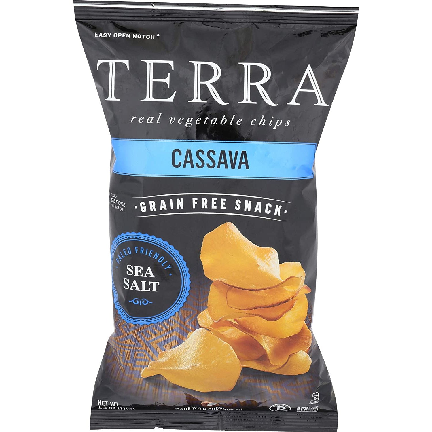 Terra, Cassava Sea Salt Chips Coconut Oil, 4.2 Ounce
