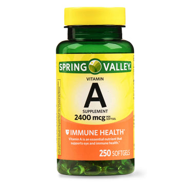 Spring Valley Vitamin A Softgels, 2400mcg, 250 Count