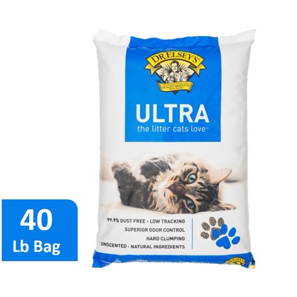 Dr. Elsey's Precious Cat Ultra Unscented Clumping Clay Cat Litter, 40lb Bag