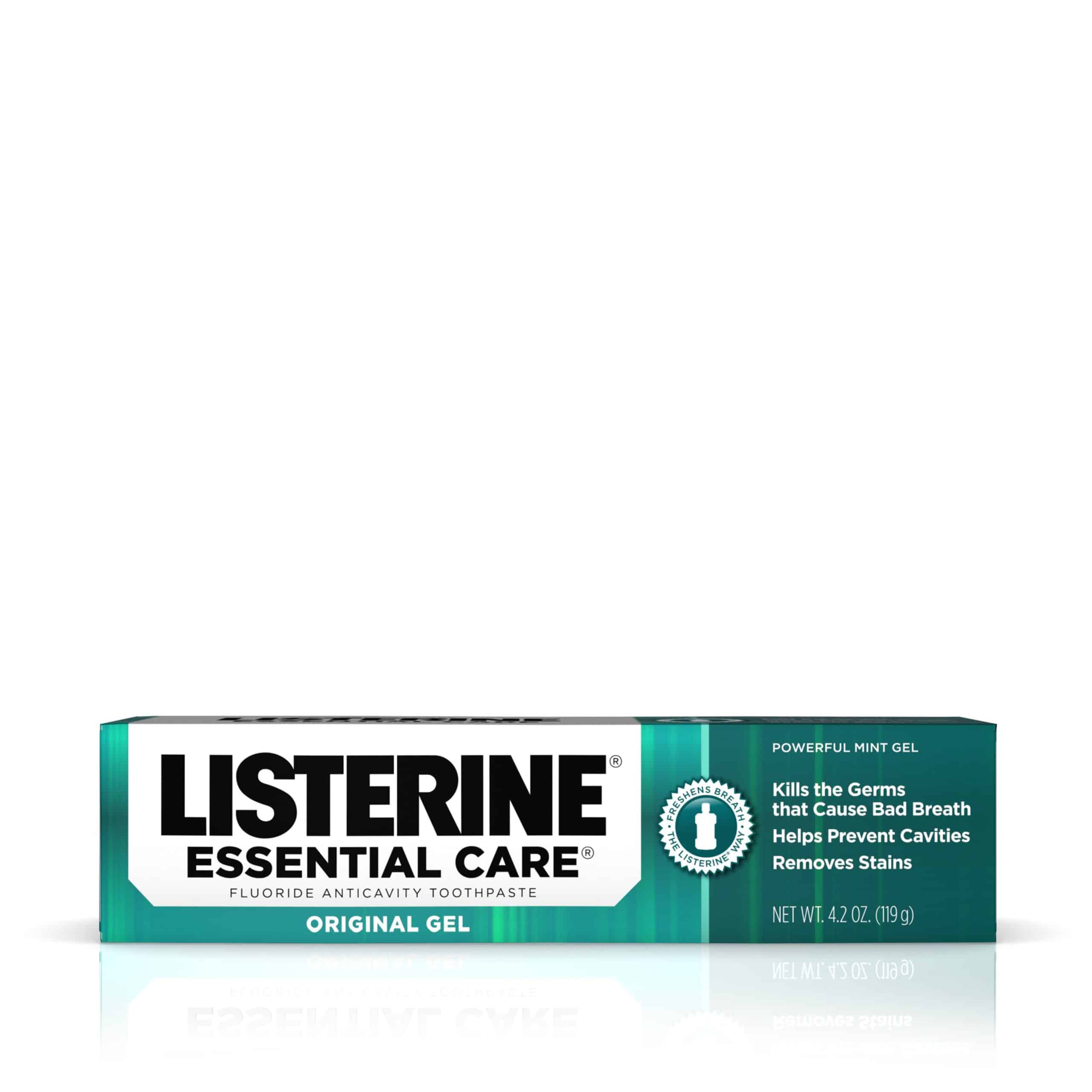 Listerine Essential Care Original Gel Fluoride Toothpaste, 4.2 oz