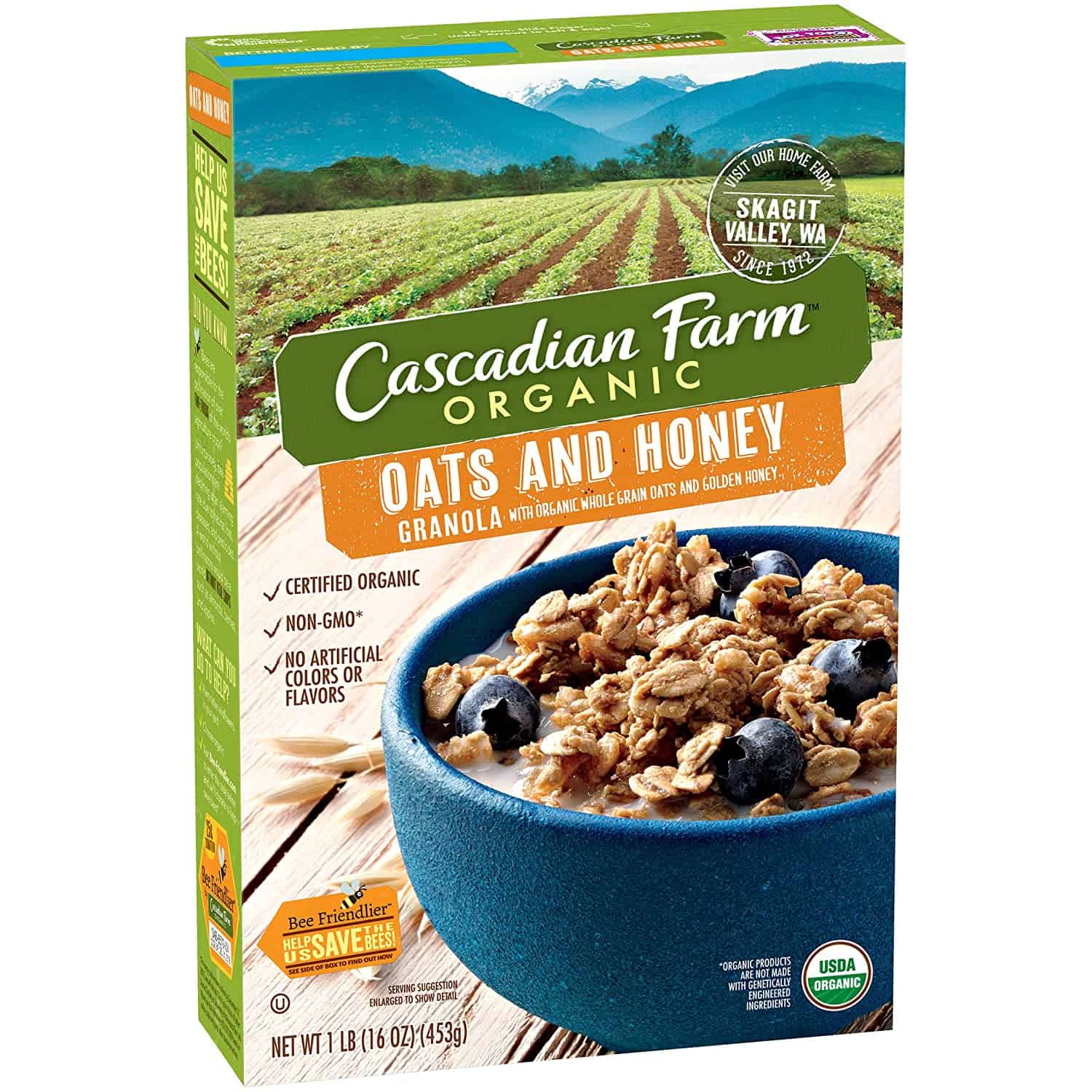 Cascadian Farm Organic Classic Oats and Honey Granola, 16 oz