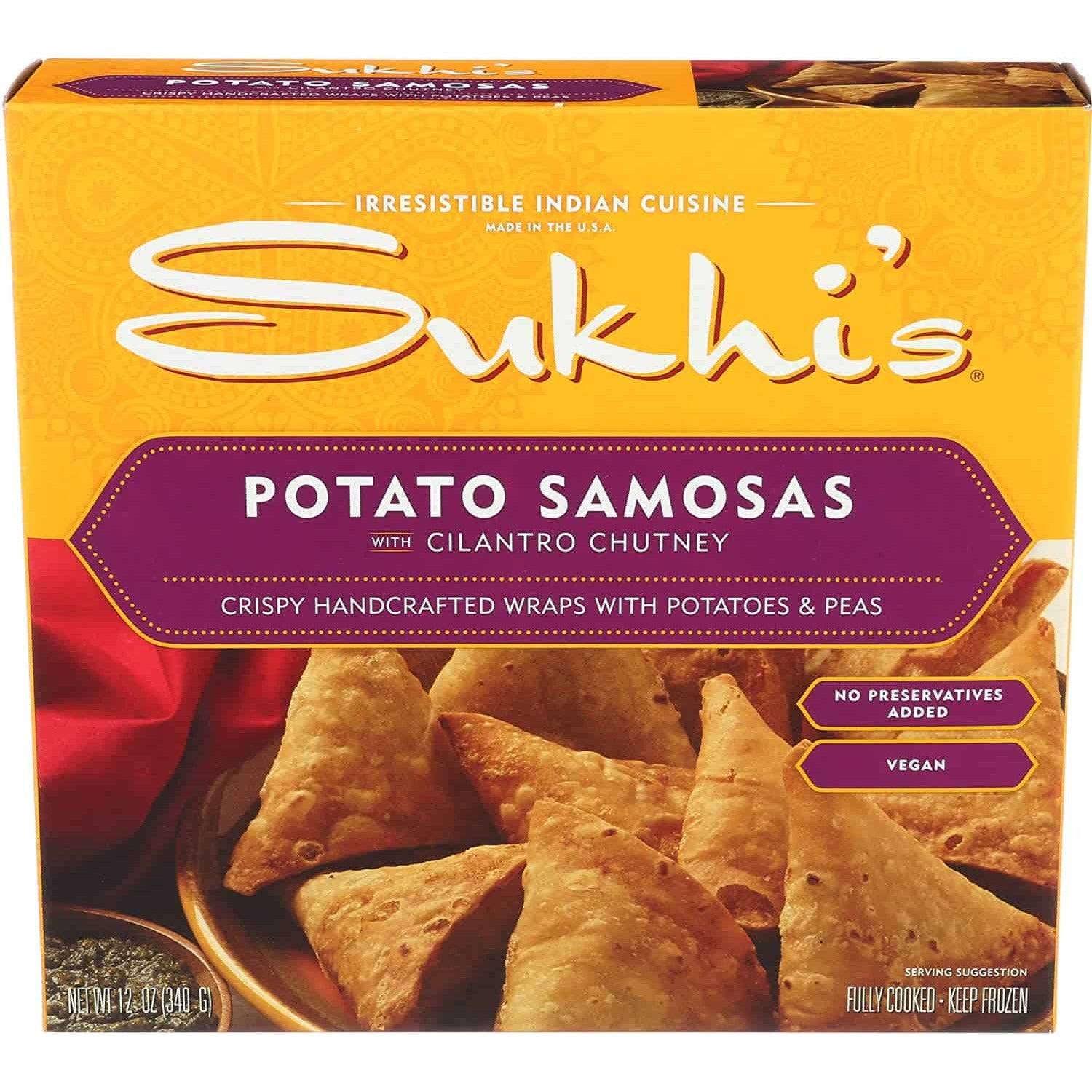 Sukhi's, Indian Bites Potato Samosas With Chutney, 12 Ounce