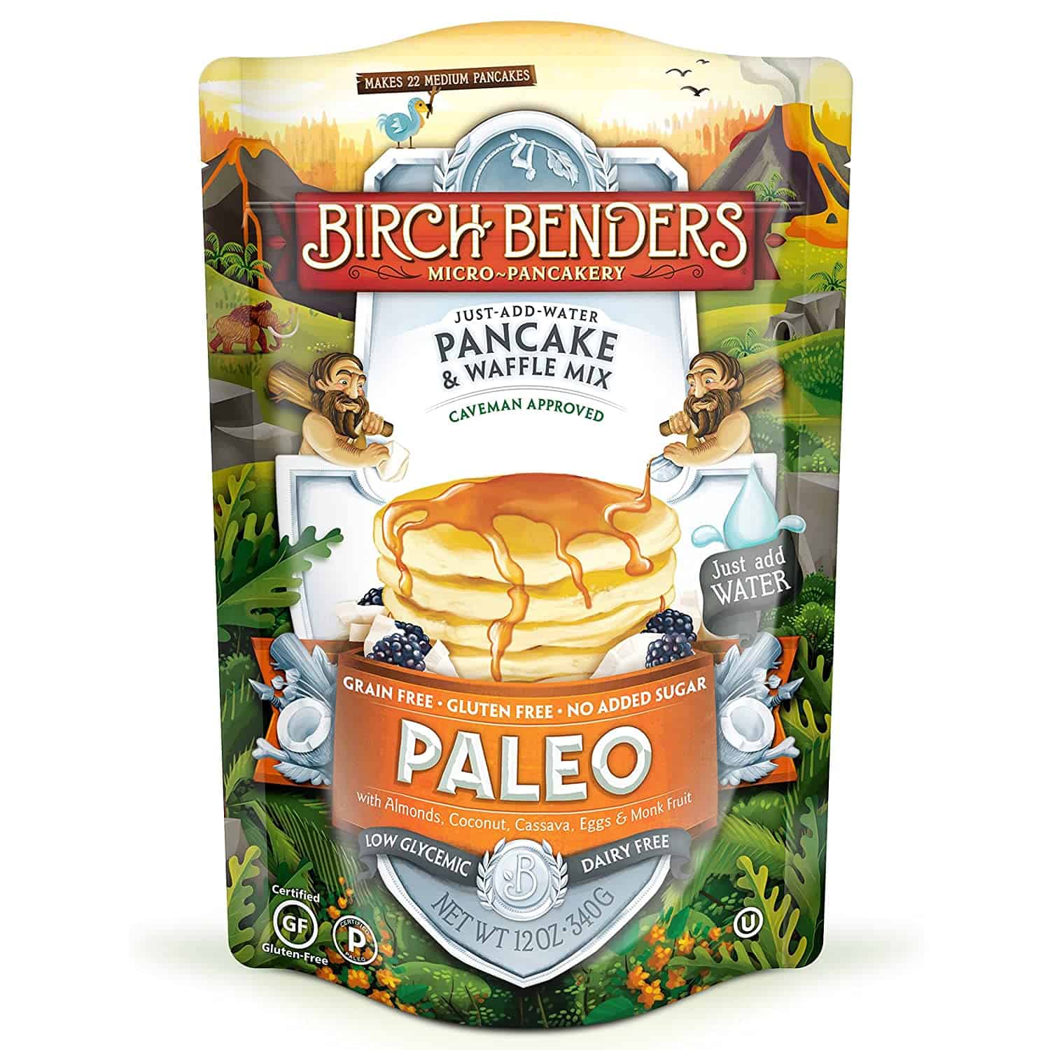 Paleo Pancake & Waffle Mix by Birch Benders, Just Add Water,12 oz