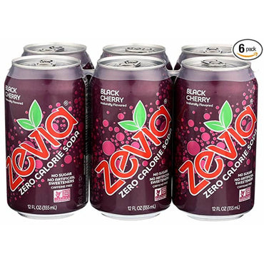 Zevia All Natural Soda, Black Cherry Zero, 72 fl oz (pack of 6)
