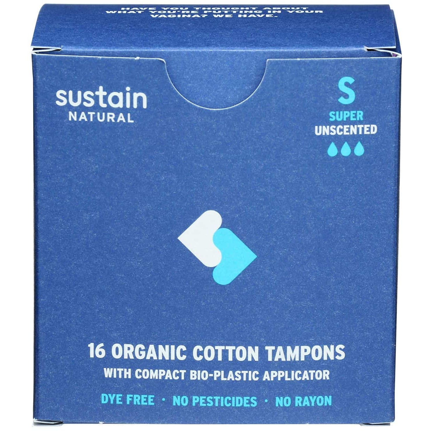 Sustain, Tampons Cotton Super Organic, 16 Count