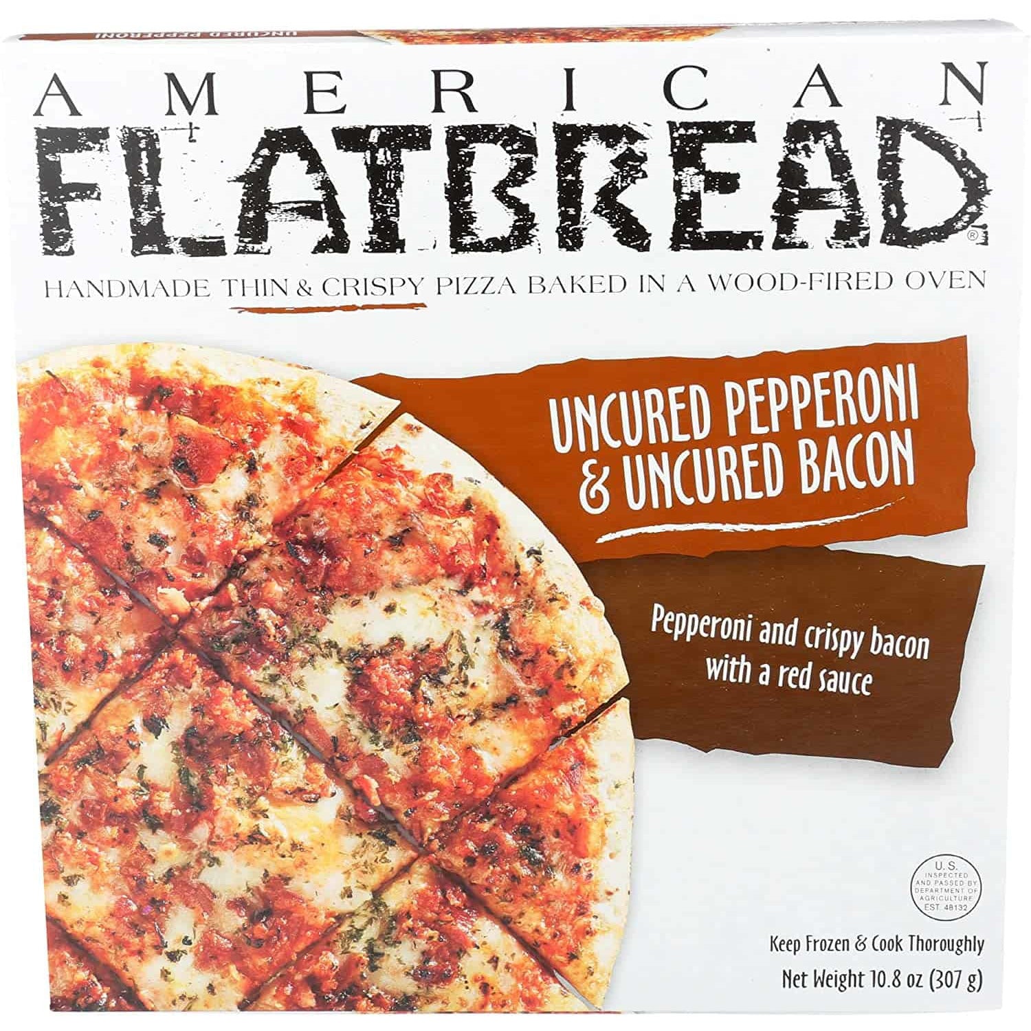 Oasis Fresh American Flatbread Uncured Pepperoni and Bacon Pizza, 10.8 Ounce