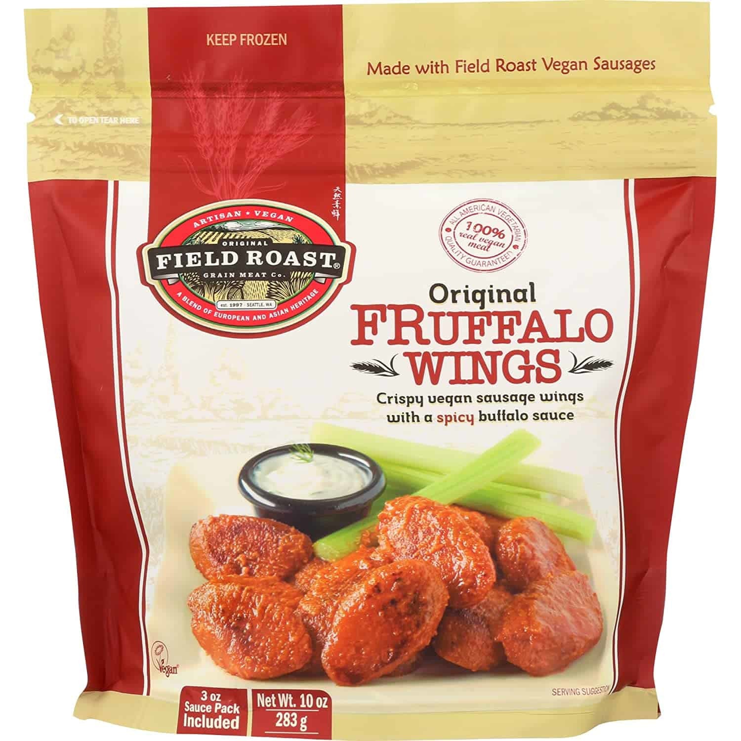 Field Roast, Vegan Fruffalo, Buffalo Style Wings, 10 oz (Frozen)
