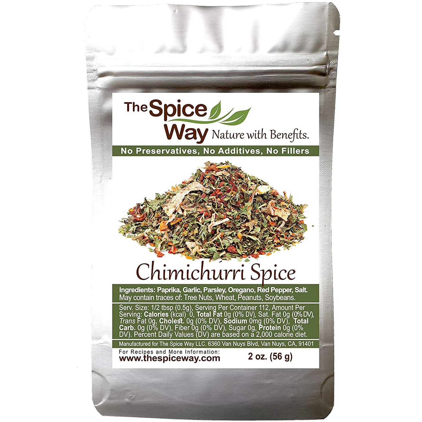 The Spice Way -Chimichurri Spice Blend. Non GMO, no perservatives, no additives just spices we grow in our farm 2 oz resealable bag