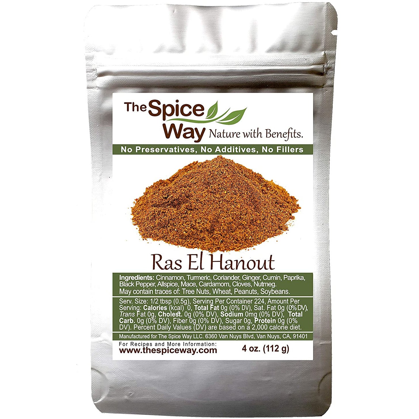 The Spice Way - Ras El Hanout Moroccan Meat Spice Blend (meat seaonings) No Additives, No Preservatives, Just Spices and Herbs We Grow, Dry and Blend In Our Farm. (resealable bag) (4 oz)
