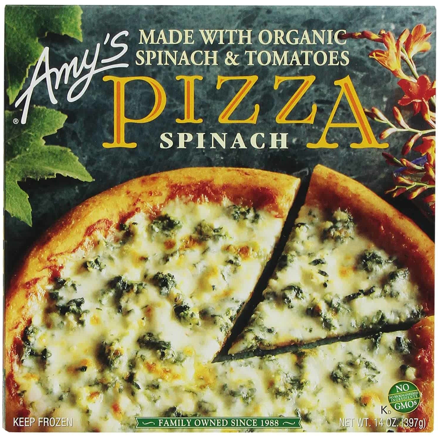 Amy's Frozen Spinach Pizza, Hand-Stretched Crust, 14-Ounce