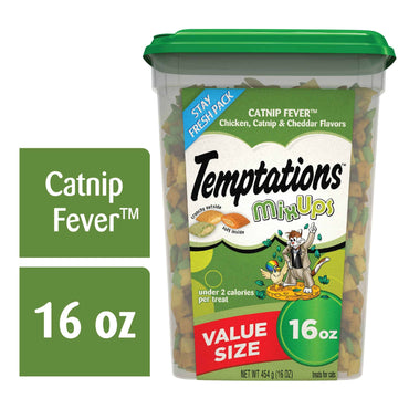 TEMPTATIONS MIXUPS Cat Treats Catnip Fever Flavor, 16 oz. Tub