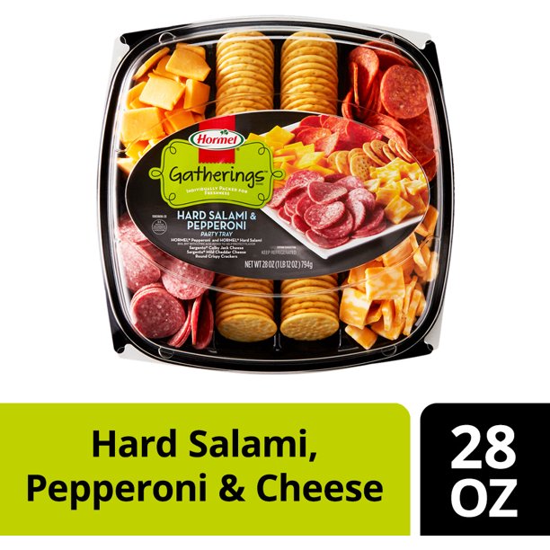 Hormel Gatherings Pepperoni, Hard Salami, and Cheese Tray, 28 oz