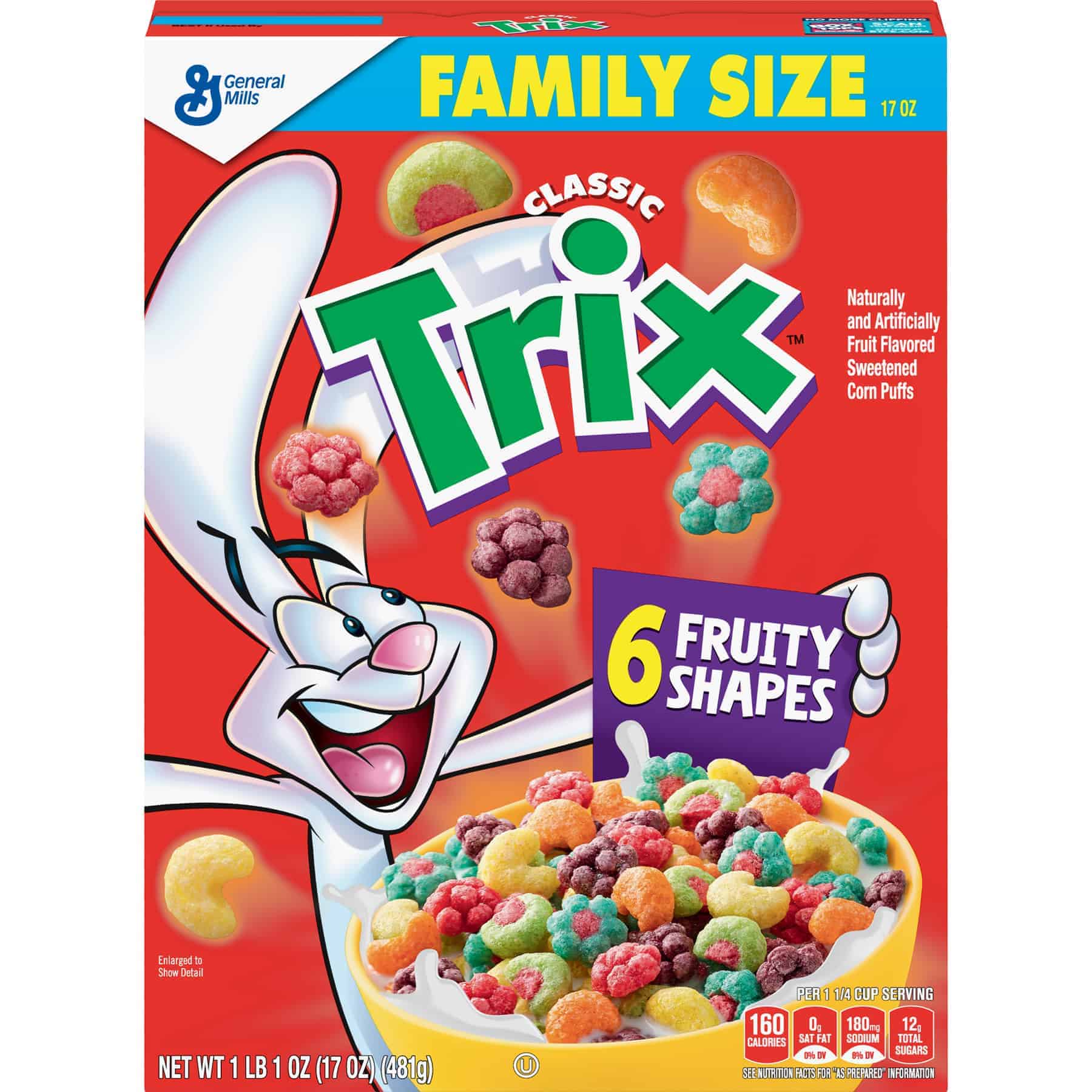 General Mills, Trix Breakfast Cereal, Family Size, 17 oz
