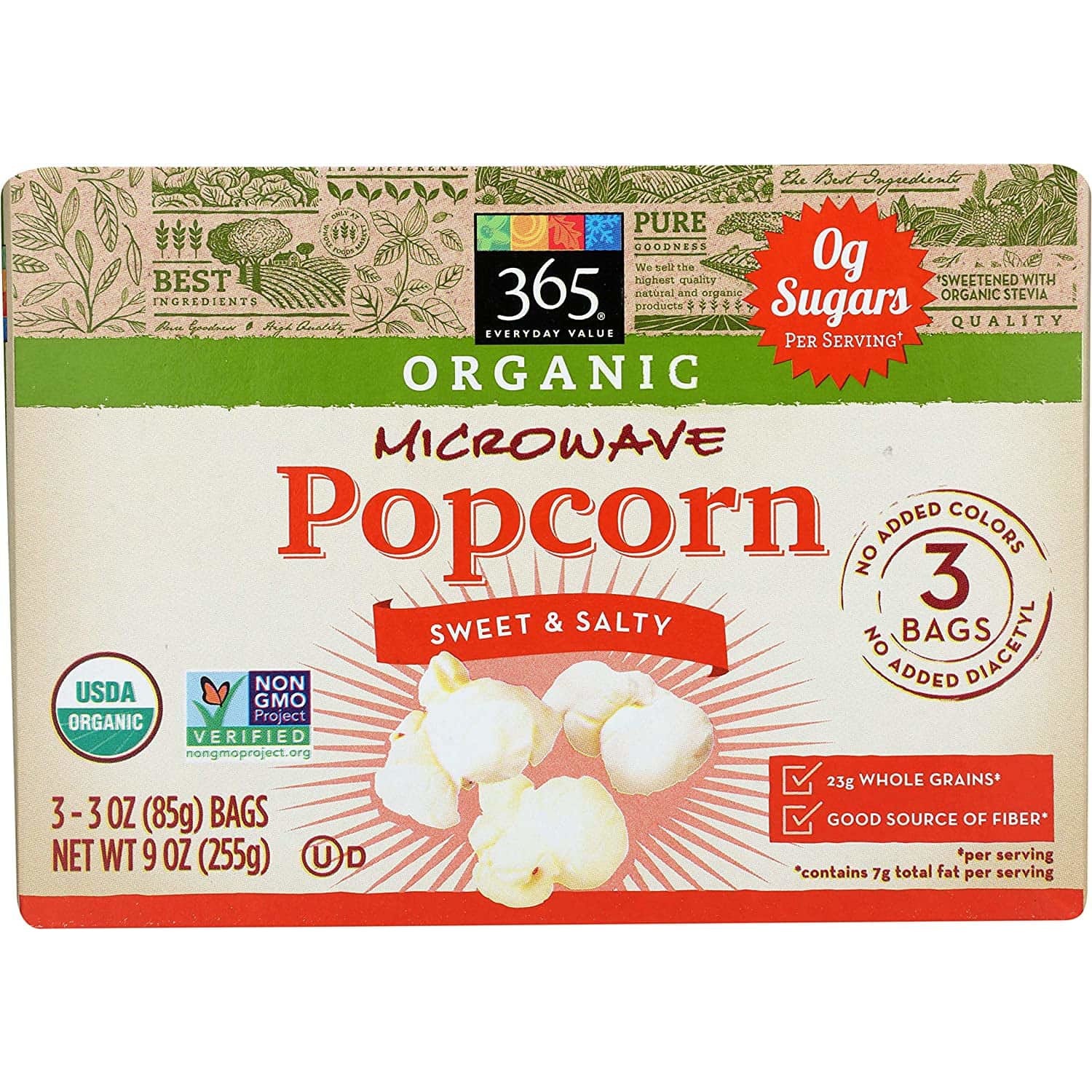 Organic Microwave Popcorn, Sweet & Salty, 3 pack