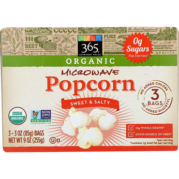 Organic Microwave Popcorn, Sweet &amp; Salty, 3 pack