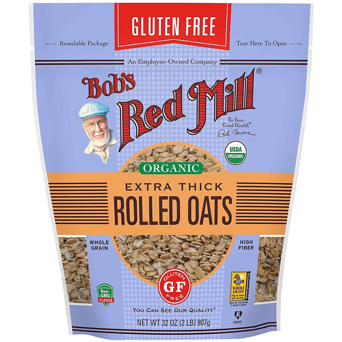 Bob's Red Mill Organic Gluten Free Extra Thick Rolled Oats, 32 OZ