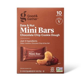Date and nut Bars Mini Chocolate Chip Cookie Dough - 7.8oz/10ct - Good & Gather