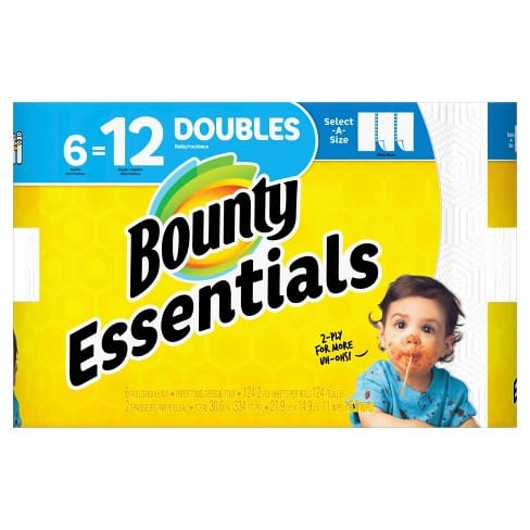 Bounty Essentials  White Paper Towels - 6 Double Rolls