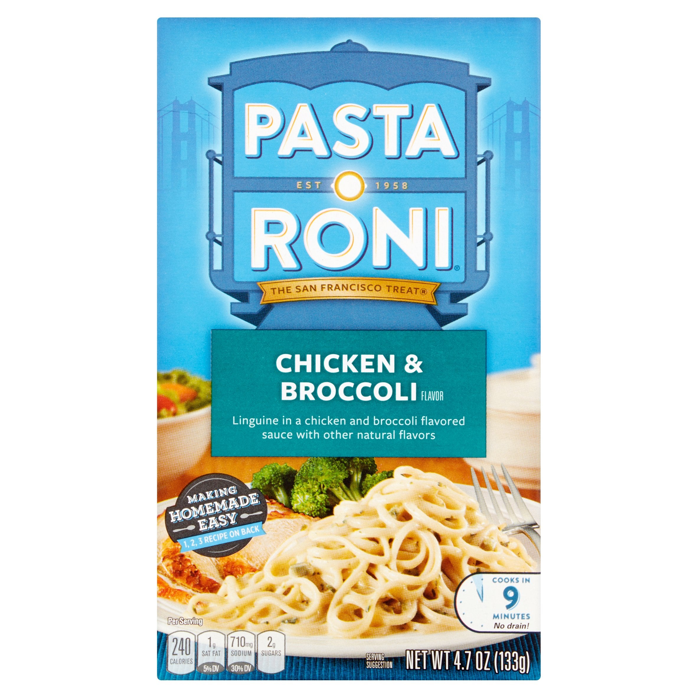 (8 Pack) Pasta Roni Chicken & Broccoli Linguine, 4.7 oz Box