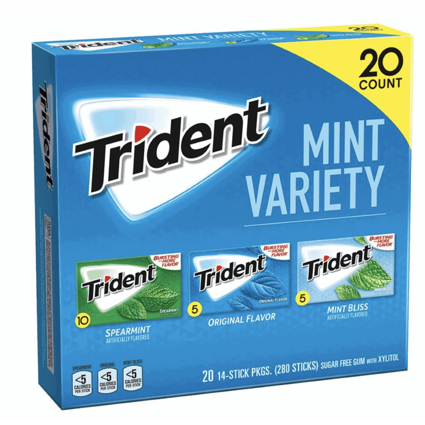 Trident Mint Sugar-Free Gum Variety Pack, 20 pk./14 ct.