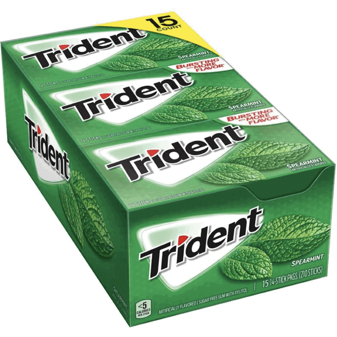 Trident Spearmint Sugar-Free Gum, 15 pk./14 ct.