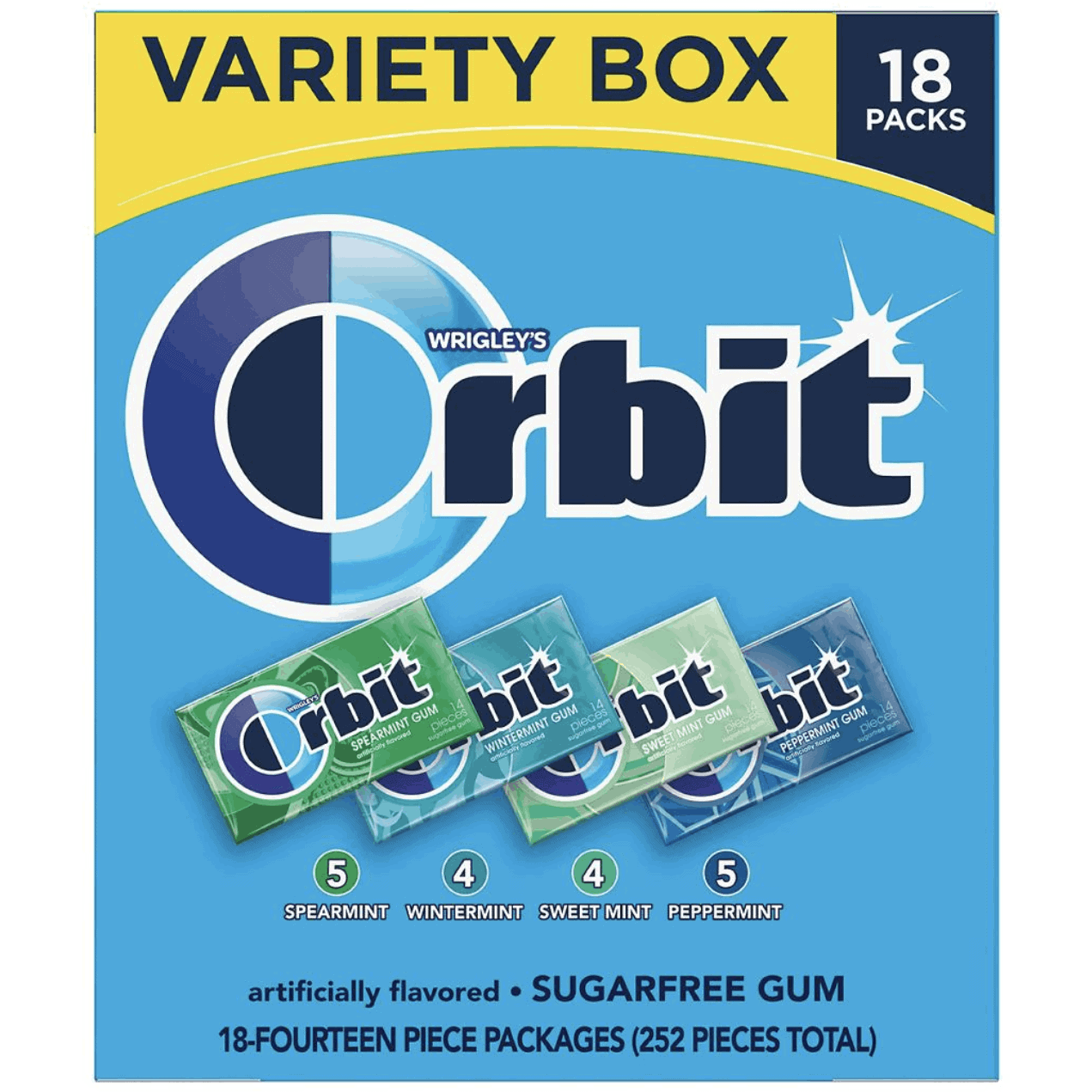 Orbit Sugar-Free Gum Mint Variety Pack, 18 pk./14 ct.