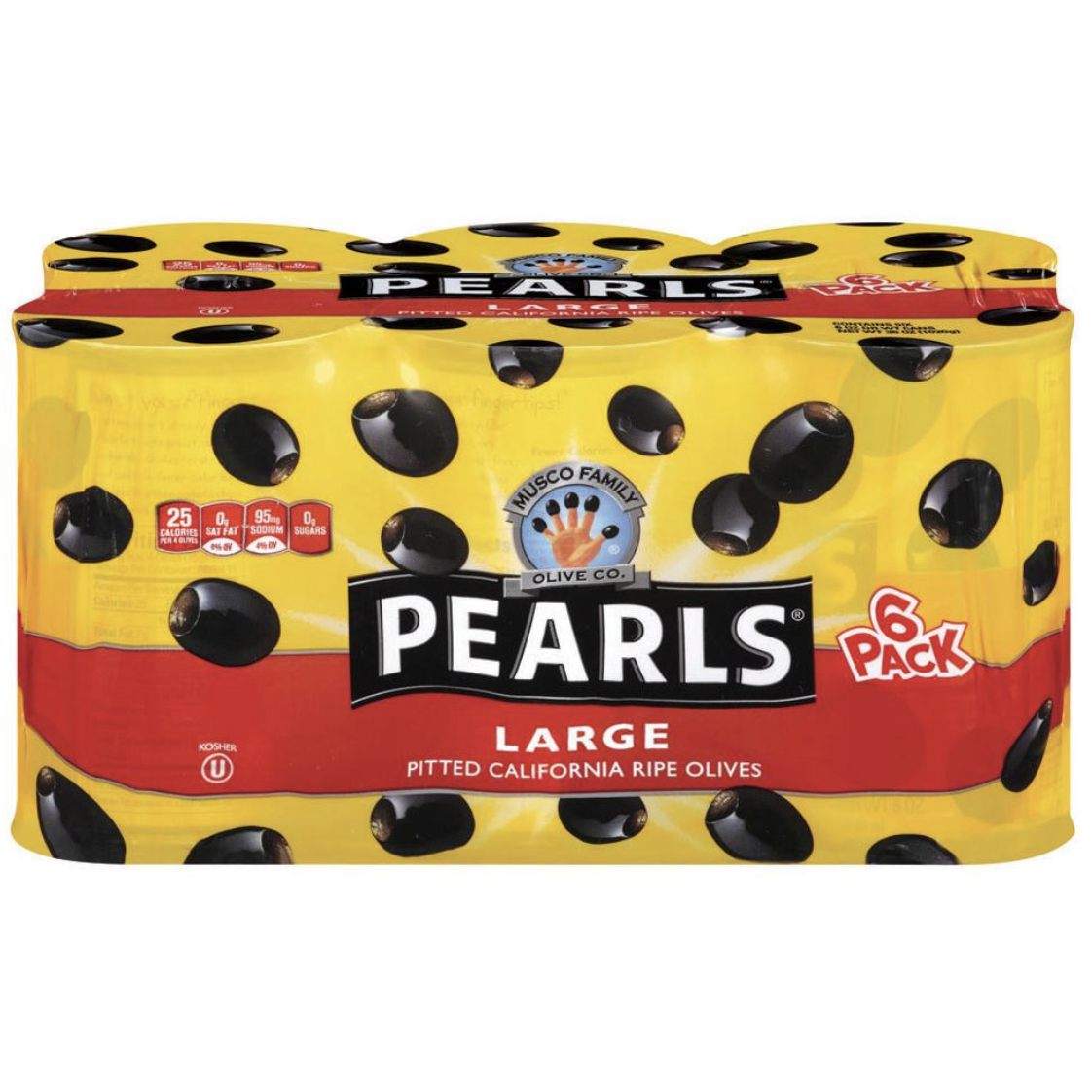 Musco Black Pearl Large Pitted Olives, 6 ct./6 oz.