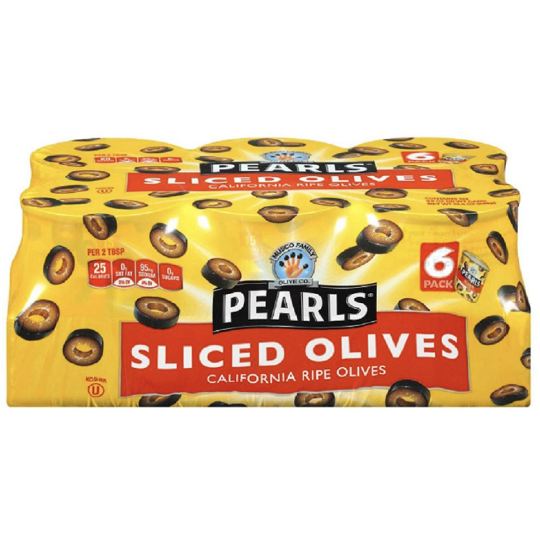 Pearls Sliced California Ripe Olives, 6 pk./3.8 oz.
