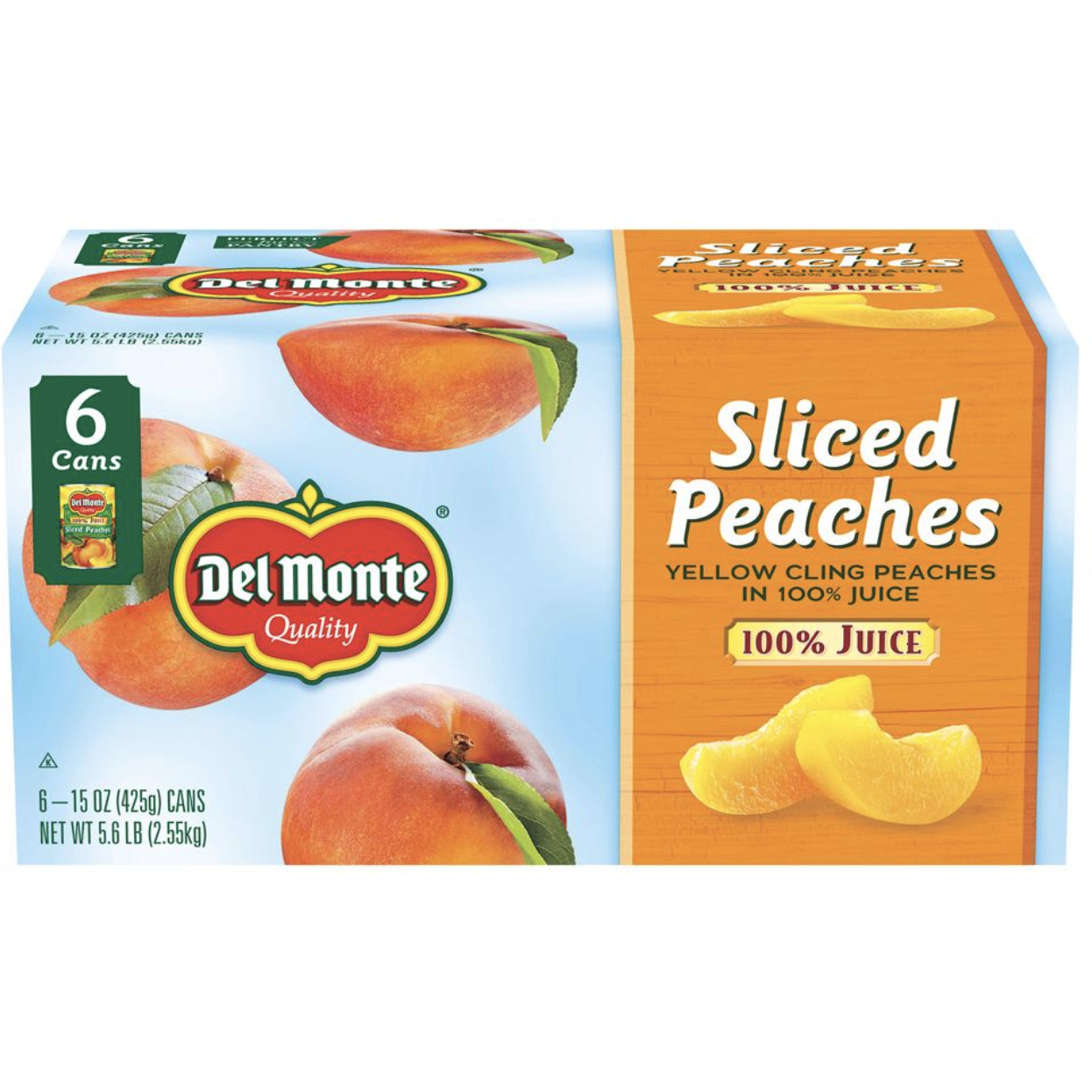 Del Monte Sliced Peaches in 100% Juice, 6 pk./15 oz.