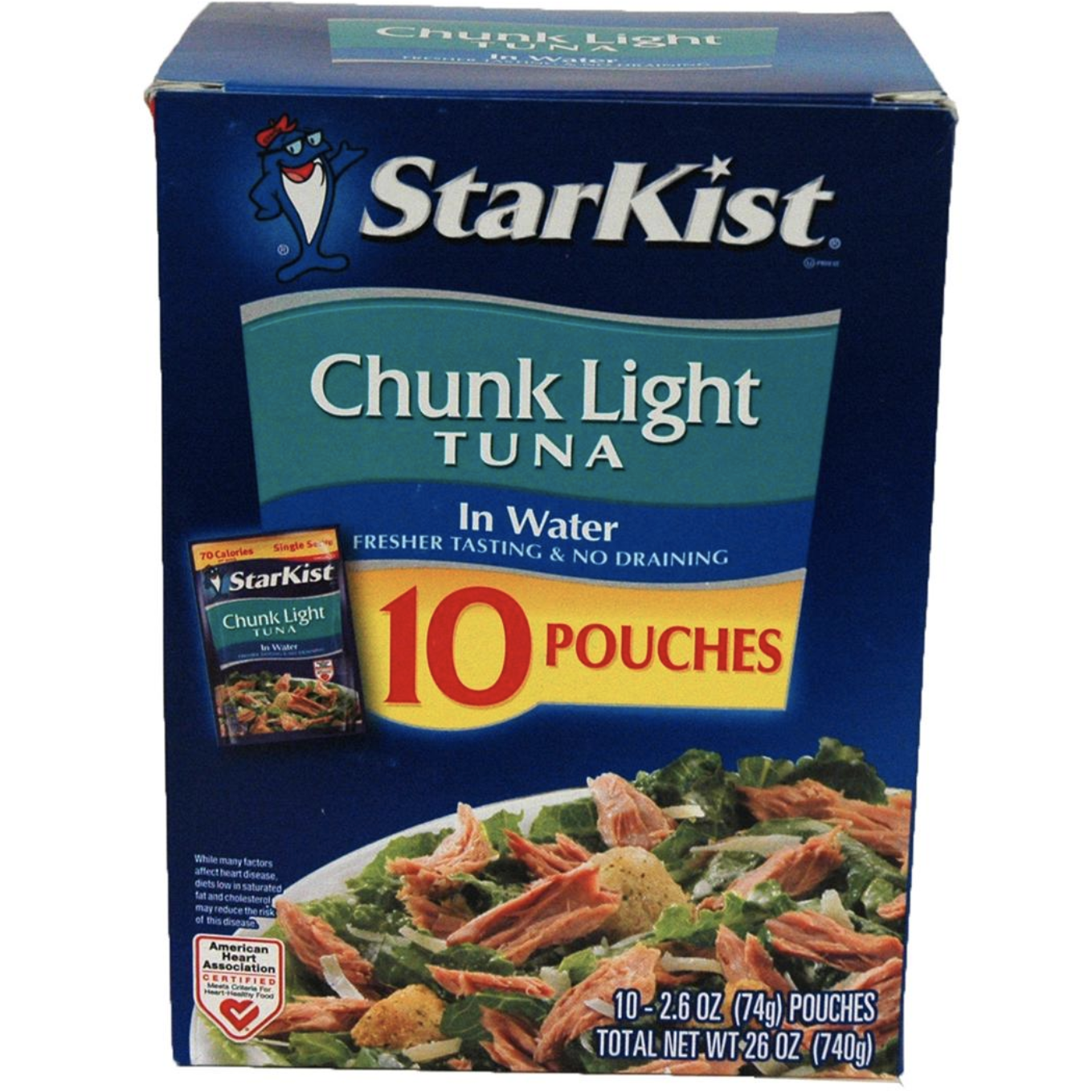 Starkist Chunk Light Tuna in Water Pouches, 10 ct./2.6 oz.